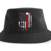 American Flag Baseball Team Gift Sustainable Bucket Hat