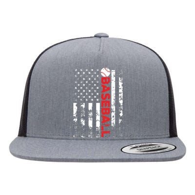 American Flag Baseball Team Gift Flat Bill Trucker Hat