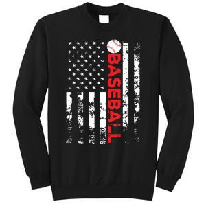 American Flag Baseball Team Gift Tall Sweatshirt