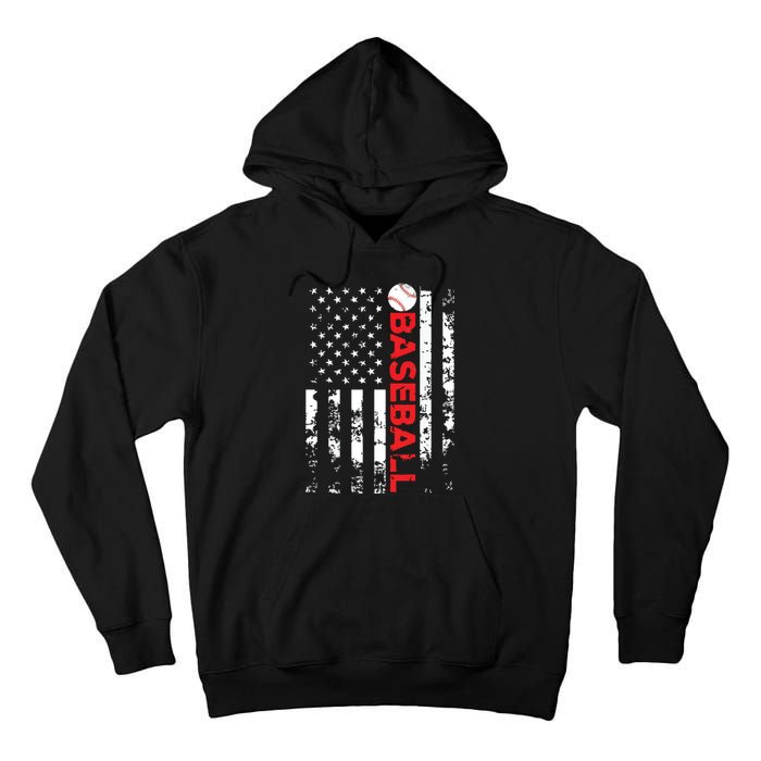 American Flag Baseball Team Gift Tall Hoodie