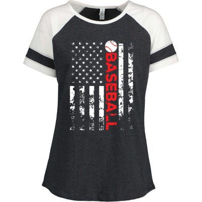 American Flag Baseball Team Gift Enza Ladies Jersey Colorblock Tee