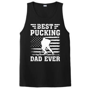 American Flag Best Pucking Dad Ever Hockey FatherS Day Cool Gift PosiCharge Competitor Tank