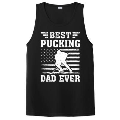 American Flag Best Pucking Dad Ever Hockey FatherS Day Cool Gift PosiCharge Competitor Tank