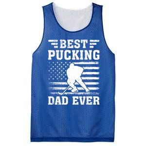 American Flag Best Pucking Dad Ever Hockey FatherS Day Cool Gift Mesh Reversible Basketball Jersey Tank