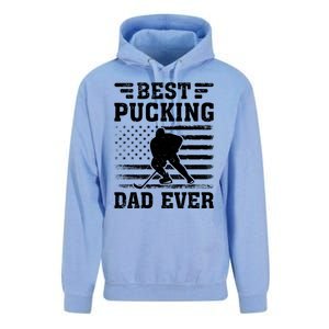 American Flag Best Pucking Dad Ever Hockey FatherS Day Cool Gift Unisex Surf Hoodie