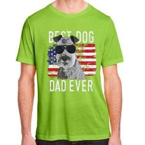 American Flag Best Dog Dad Ever Lakeland Terriers Usa Adult ChromaSoft Performance T-Shirt