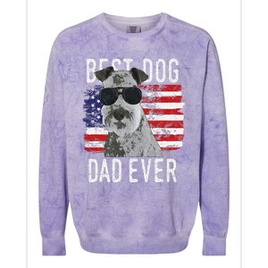 American Flag Best Dog Dad Ever Lakeland Terriers Usa Colorblast Crewneck Sweatshirt