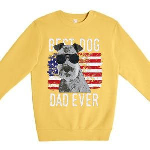 American Flag Best Dog Dad Ever Lakeland Terriers Usa Premium Crewneck Sweatshirt