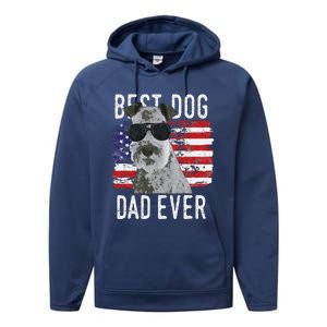 American Flag Best Dog Dad Ever Lakeland Terriers Usa Performance Fleece Hoodie