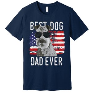 American Flag Best Dog Dad Ever Lakeland Terriers Usa Premium T-Shirt