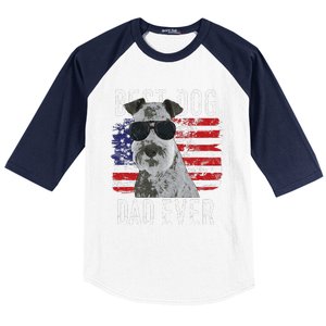 American Flag Best Dog Dad Ever Lakeland Terriers Usa Baseball Sleeve Shirt