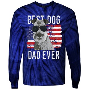 American Flag Best Dog Dad Ever Lakeland Terriers Usa Tie-Dye Long Sleeve Shirt