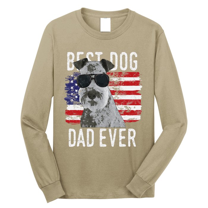 American Flag Best Dog Dad Ever Lakeland Terriers Usa Long Sleeve Shirt