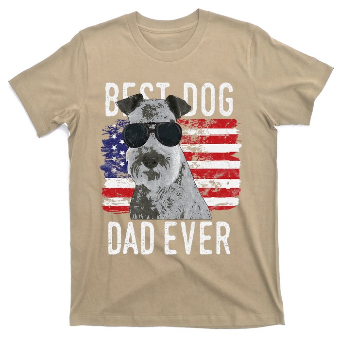 American Flag Best Dog Dad Ever Lakeland Terriers Usa T-Shirt