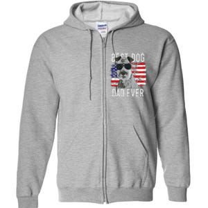 American Flag Best Dog Dad Ever Lakeland Terriers Usa Full Zip Hoodie