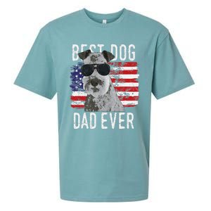 American Flag Best Dog Dad Ever Lakeland Terriers Usa Sueded Cloud Jersey T-Shirt