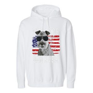 American Flag Best Dog Dad Ever Lakeland Terriers Usa Garment-Dyed Fleece Hoodie