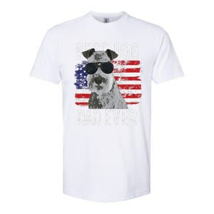 American Flag Best Dog Dad Ever Lakeland Terriers Usa Softstyle CVC T-Shirt