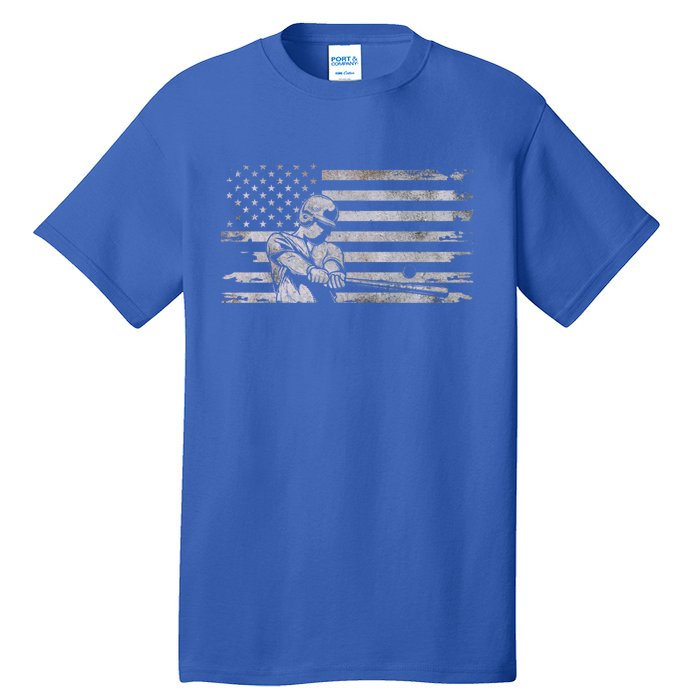 American Flag Baseball Cute Gift Baseball Gift Tall T-Shirt