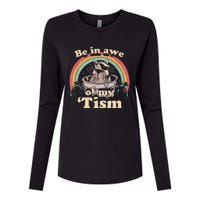 Autism Funny Be In Awe Of My Tism Meme Autistic Raccoon Gift Womens Cotton Relaxed Long Sleeve T-Shirt