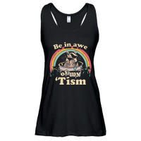 Autism Funny Be In Awe Of My Tism Meme Autistic Raccoon Gift Ladies Essential Flowy Tank