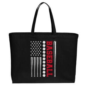 American Flag Baseball Team Gift Cotton Canvas Jumbo Tote