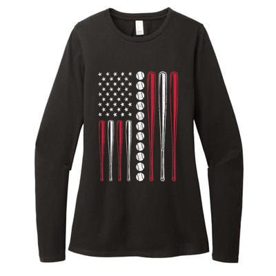 American Flag Baseball Team Gift Womens CVC Long Sleeve Shirt