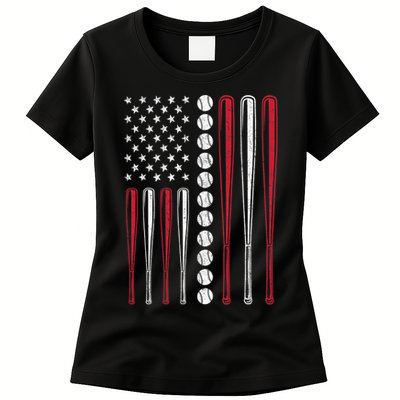 American Flag Baseball Team Gift Women's T-Shirt