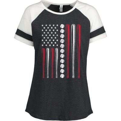 American Flag Baseball Team Gift Enza Ladies Jersey Colorblock Tee