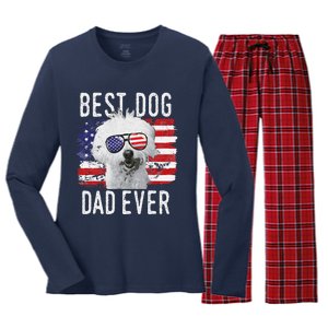 American Flag Best Dog Dad Ever Coton De Tulear Usa Women's Long Sleeve Flannel Pajama Set 