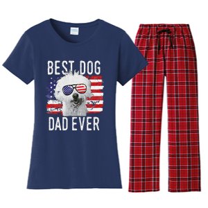 American Flag Best Dog Dad Ever Coton De Tulear Usa Women's Flannel Pajama Set