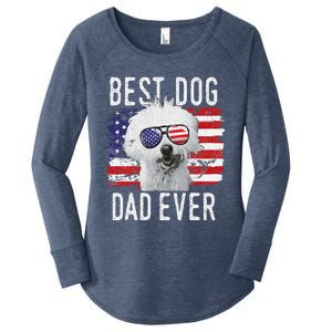 American Flag Best Dog Dad Ever Coton De Tulear Usa Women's Perfect Tri Tunic Long Sleeve Shirt