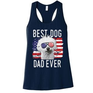 American Flag Best Dog Dad Ever Coton De Tulear Usa Women's Racerback Tank