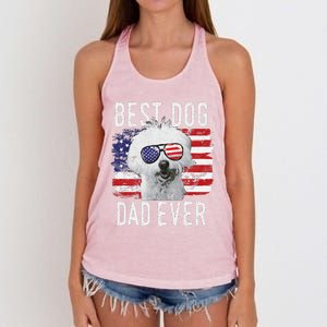 American Flag Best Dog Dad Ever Coton De Tulear Usa Women's Knotted Racerback Tank