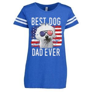 American Flag Best Dog Dad Ever Coton De Tulear Usa Enza Ladies Jersey Football T-Shirt