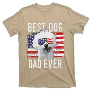 American Flag Best Dog Dad Ever Coton De Tulear Usa T-Shirt