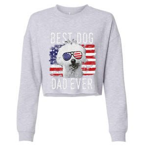 American Flag Best Dog Dad Ever Coton De Tulear Usa Cropped Pullover Crew