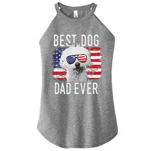 American Flag Best Dog Dad Ever Coton De Tulear Usa Women's Perfect Tri Rocker Tank