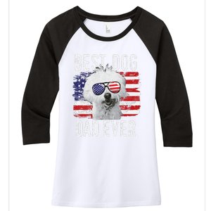 American Flag Best Dog Dad Ever Coton De Tulear Usa Women's Tri-Blend 3/4-Sleeve Raglan Shirt