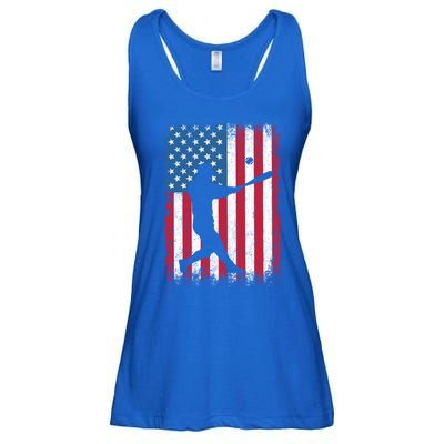 American Flag Baseball Team Gift Gift Ladies Essential Flowy Tank