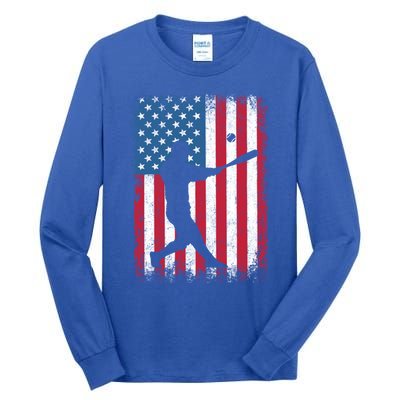 American Flag Baseball Team Gift Gift Tall Long Sleeve T-Shirt