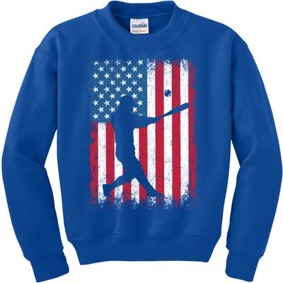 American Flag Baseball Team Gift Gift Kids Sweatshirt