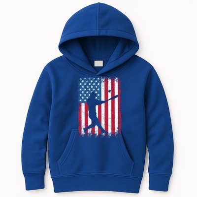 American Flag Baseball Team Gift Gift Kids Hoodie