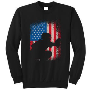 American Flag Baseball Catcher Usa Flag Baseball Sweatshirt