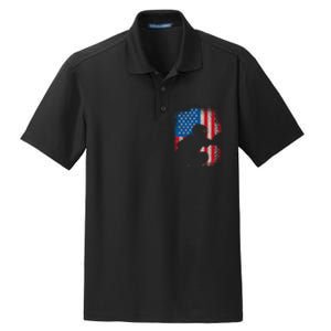 American Flag Baseball Catcher Usa Flag Baseball Dry Zone Grid Polo