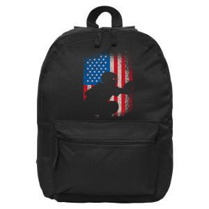 American Flag Baseball Catcher Usa Flag Baseball 16 in Basic Backpack