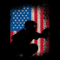 American Flag Baseball Catcher Usa Flag Baseball 16 in Basic Backpack