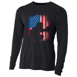 American Flag Baseball Catcher Usa Flag Baseball Cooling Performance Long Sleeve Crew