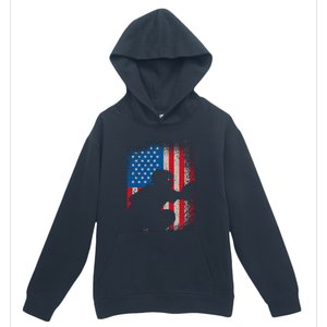 American Flag Baseball Catcher Usa Flag Baseball Urban Pullover Hoodie