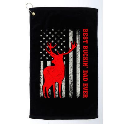 American Flag Best Buckin Dad Ever Deer Hunting Fathers Day Gift Golf Towel